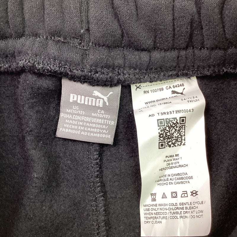 Puma Youth Boys Fleece Jogger Sweatpants w/Logo Drawstring, M (10/12) Black