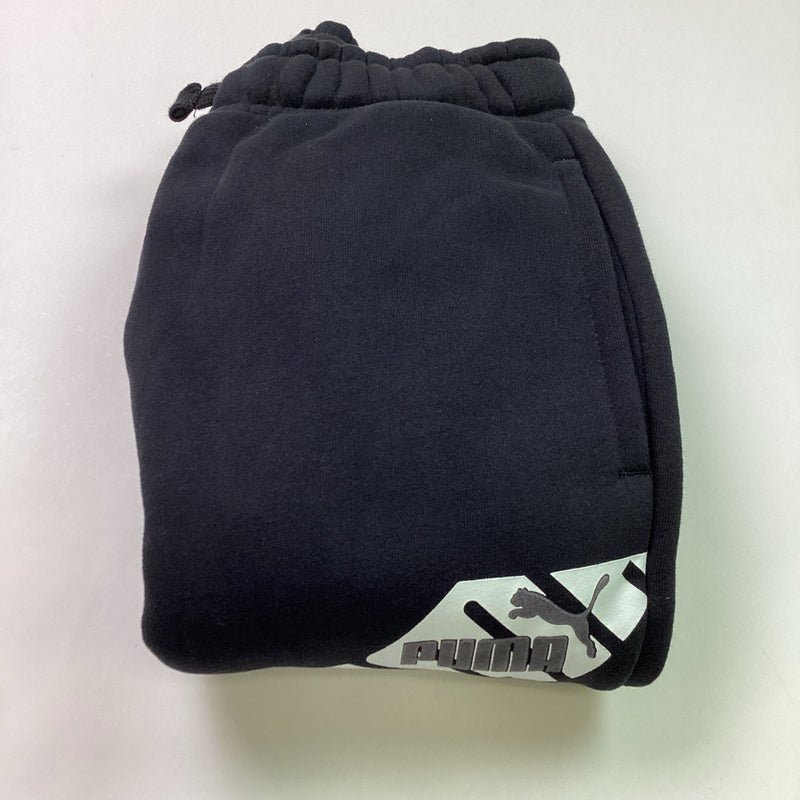 Puma Youth Boys Fleece Jogger Sweatpants w/Logo Drawstring, M (10/12) Black