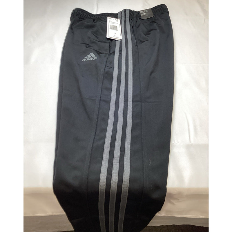 Men's Adidas Trico Zip Leg Jogger Track Pants w/Stripes, Black, Size: Small