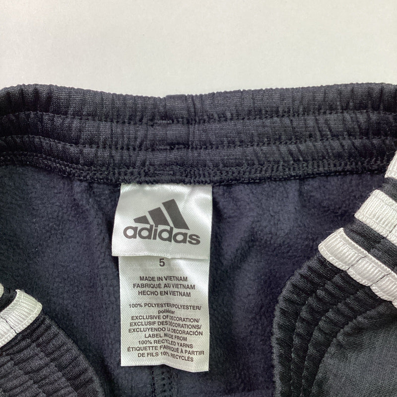 Adidas Youth Boys Kids 2-Piece Striped Hoodie & Jogger Set, Black/Gray, Size 5