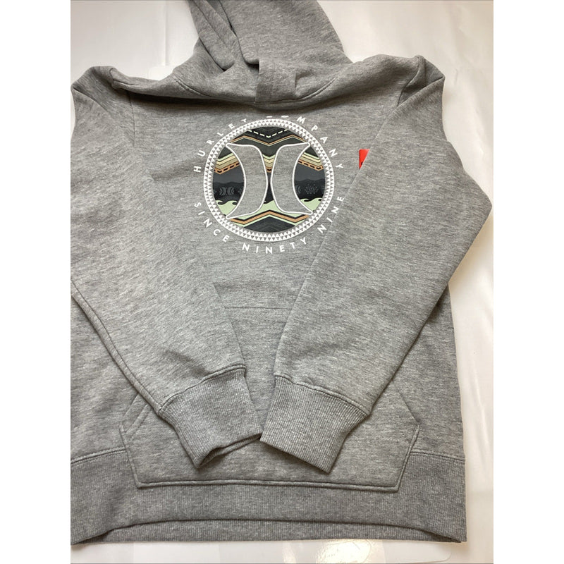 Boys Hurley Hoodie With Pockets Cotton Blend, Gray, Youth Size: Medium 10/12