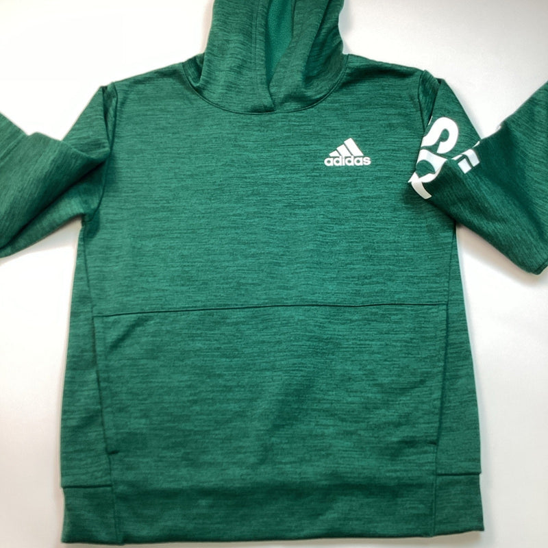 Adidas Boys Youth Pull-Over Hoodie, Green, Size: M 10/12