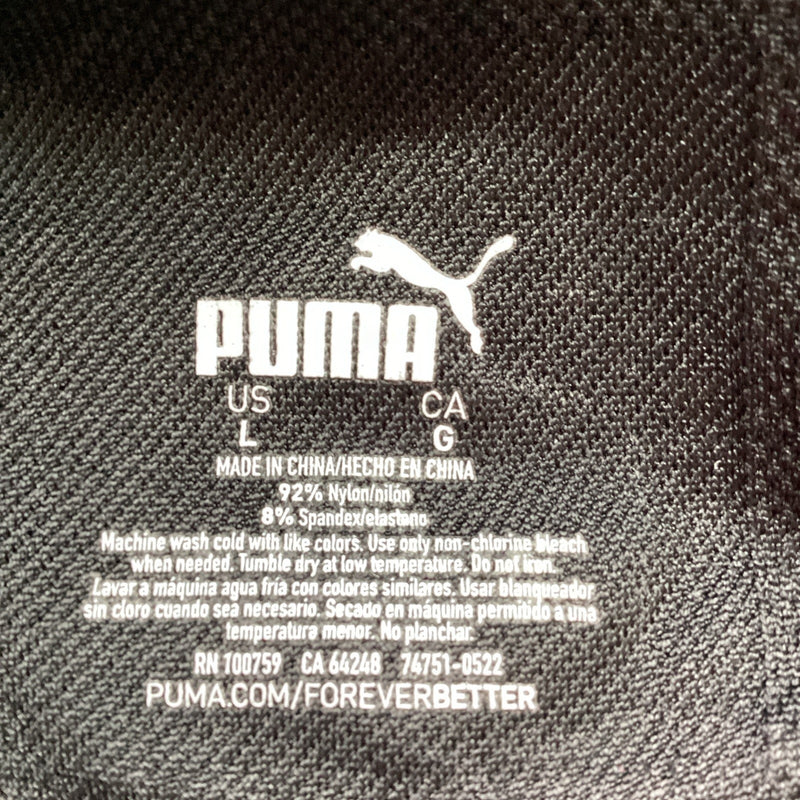 Puma 2-Pack Seamless Sports Bra Convertible Back, Black/Gray, Size L -Open Box