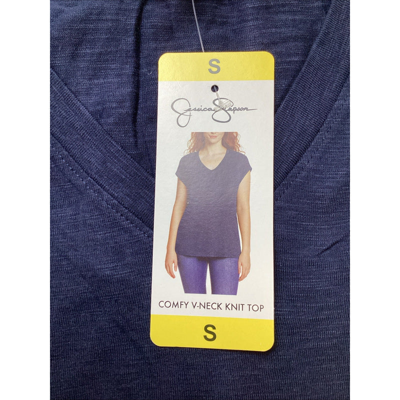 Jessica Simpson Ladies' Comfy V-Neck Knit Top, Mood Indigo Blue, Size: Small