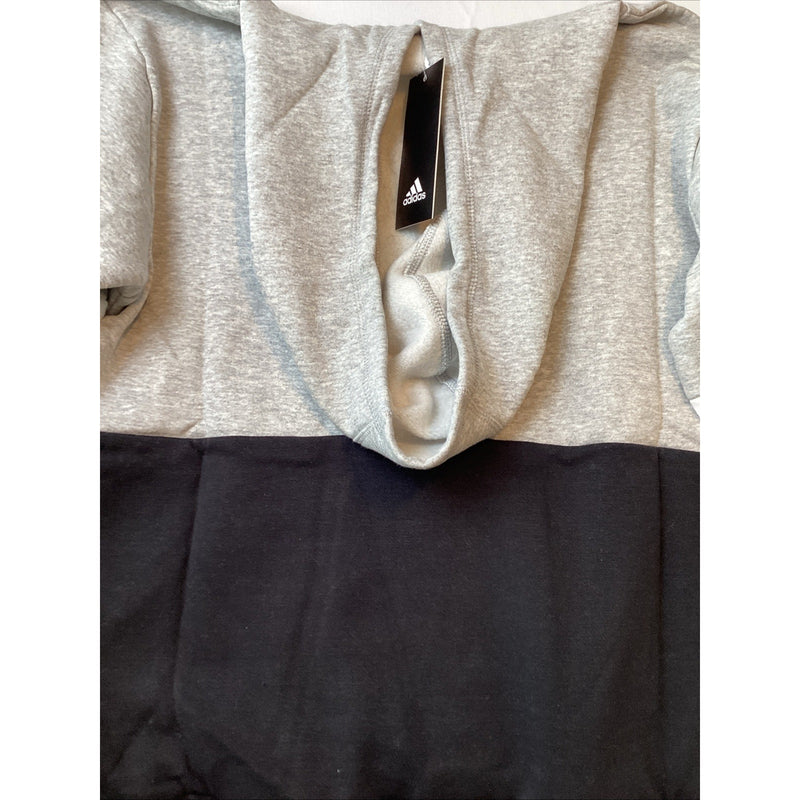 Adidas Boys Youth Pull-Over Hoodie, Black & Gray, Size: L 14/16