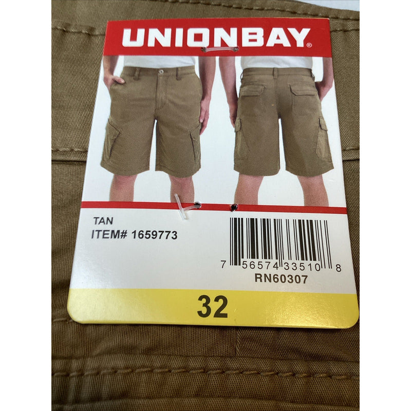 Unionbay Men’s Lightweight Relaxed Fit Stretch Cargo Shorts, Tan, Size: 32