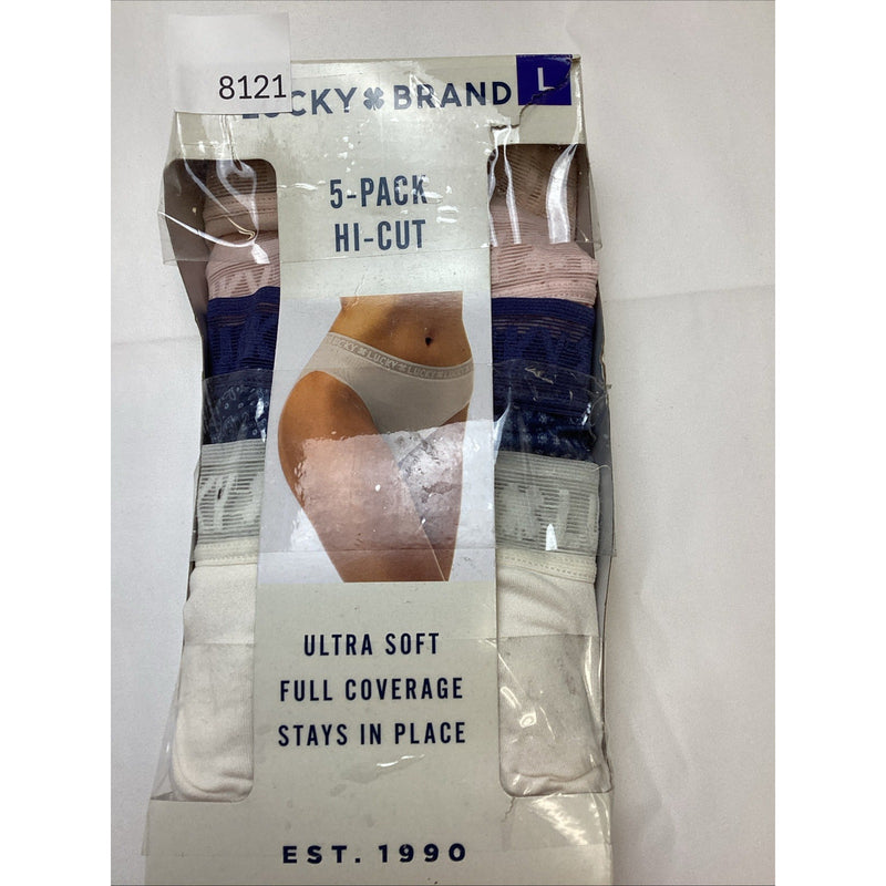 Lucky Brand Ladies' Hi Cut, 5-Pack Ultra Soft Panties, Size: Large - Damaged Box