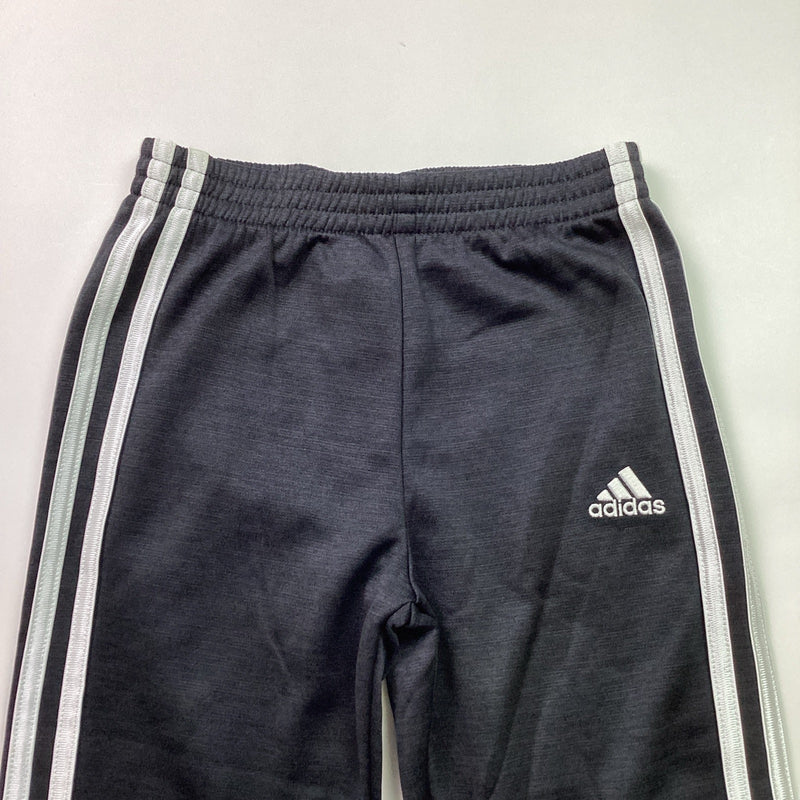 Adidas Youth Boys Kids 2-Piece Striped Hoodie & Jogger Set, Black/Gray, Size 5