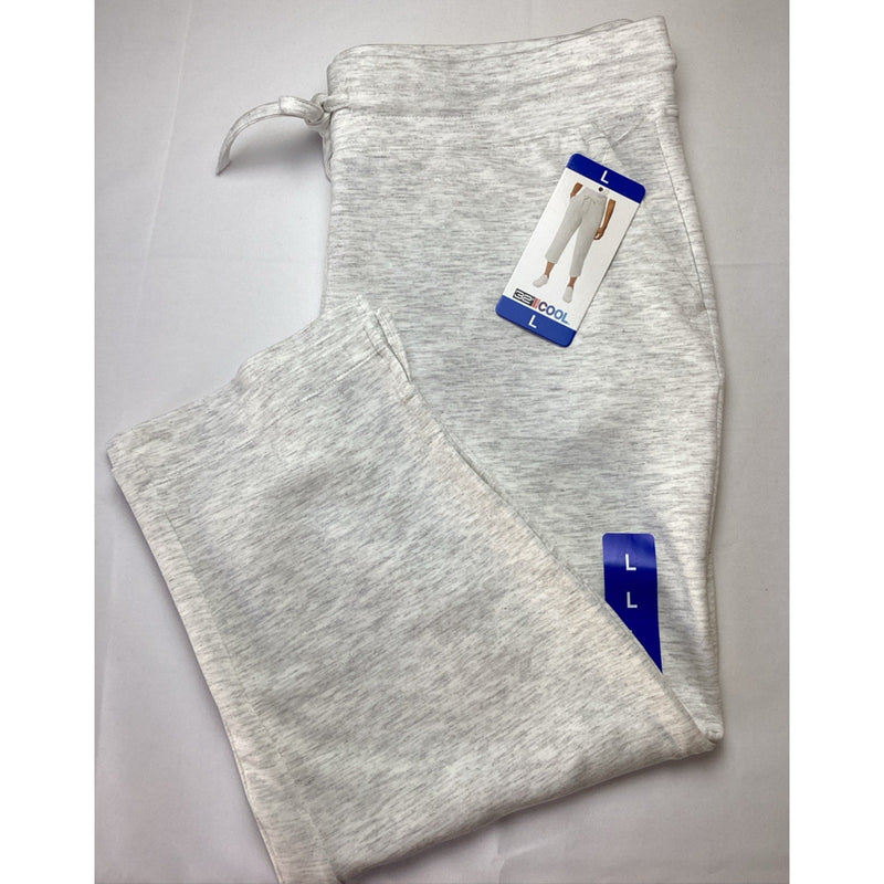 32 Degrees Cool Ladies' Soft Pull on Capri Lounge Pants, Heather White, Size L