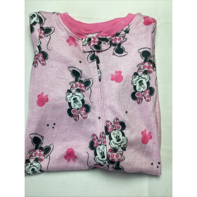 Disney Baby Infant Girl's Zipper One Piece, Long Sleeve, Pink Minnie, Size: 6M