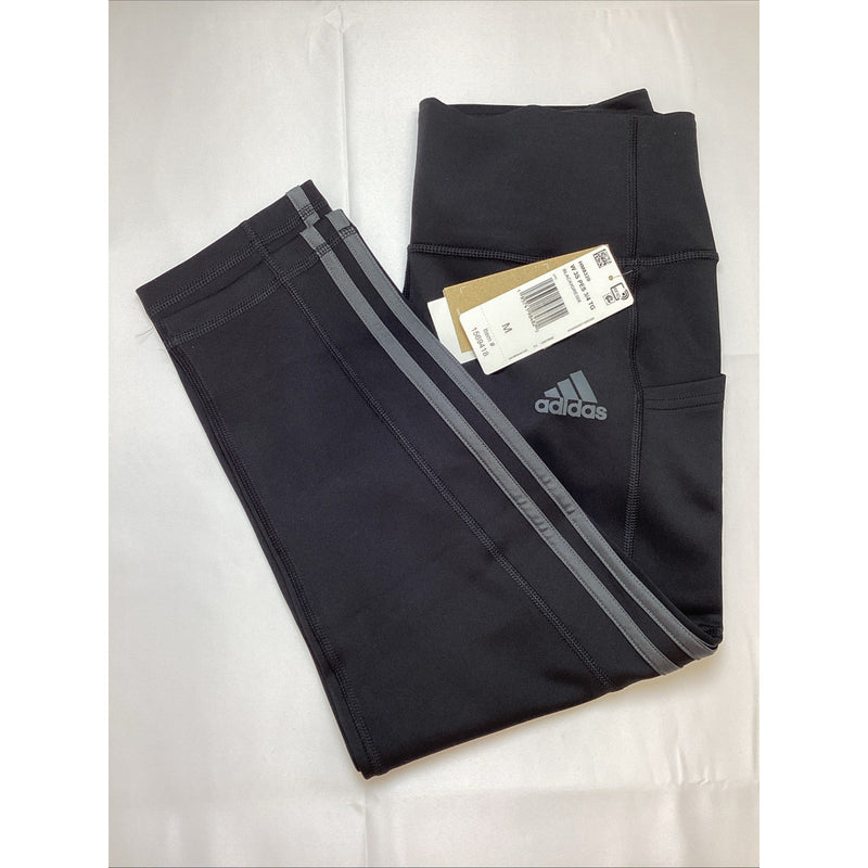 Women's Adidas Aeroready Jogger Pants w/Gray Stripes, Black, Size: Medium