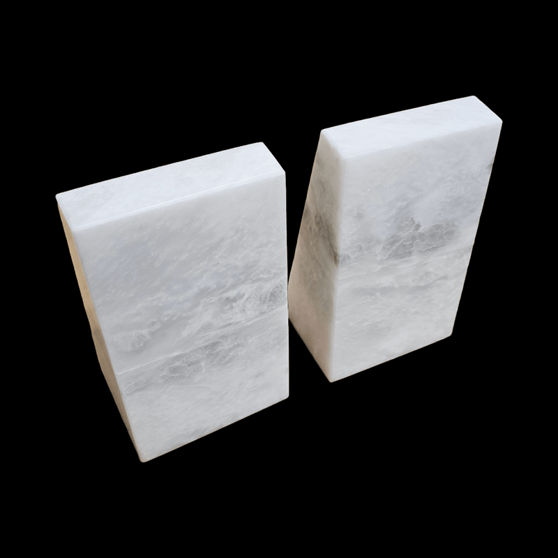 White Marble Wedge Bookends - LV'S Global Media