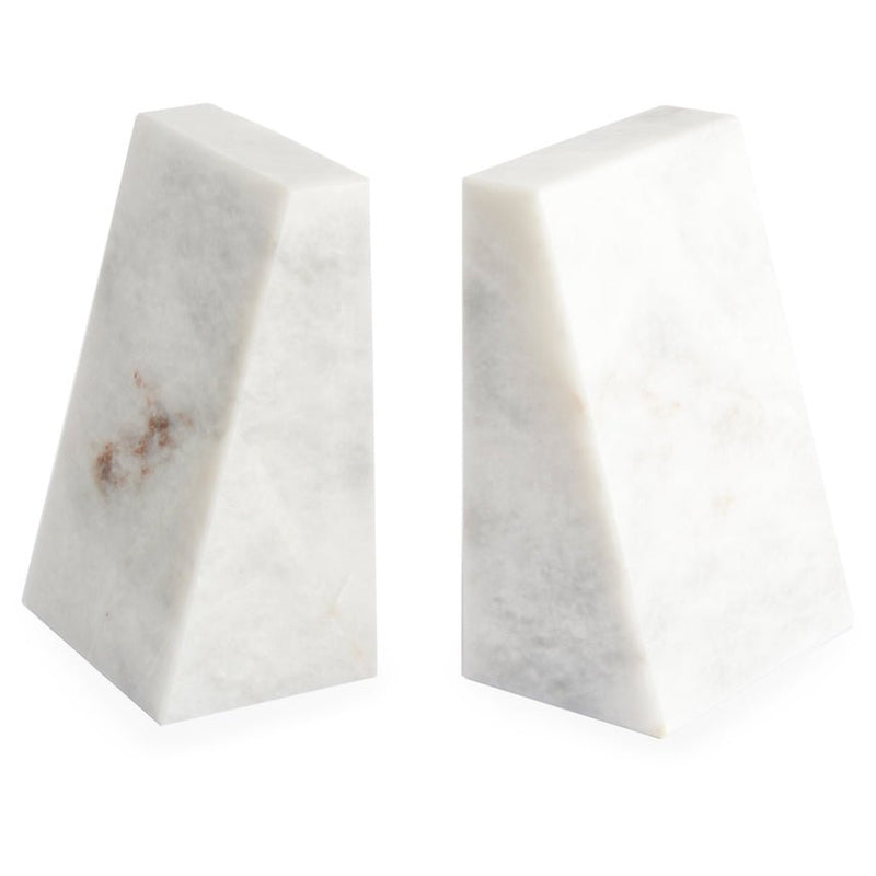 White Marble Wedge Bookends - LV'S Global Media