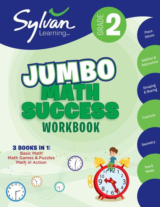 2nd Grade Jumbo Math Success Workbook by Sylvan Learning [Trade Paperback] - LV'S Global Media