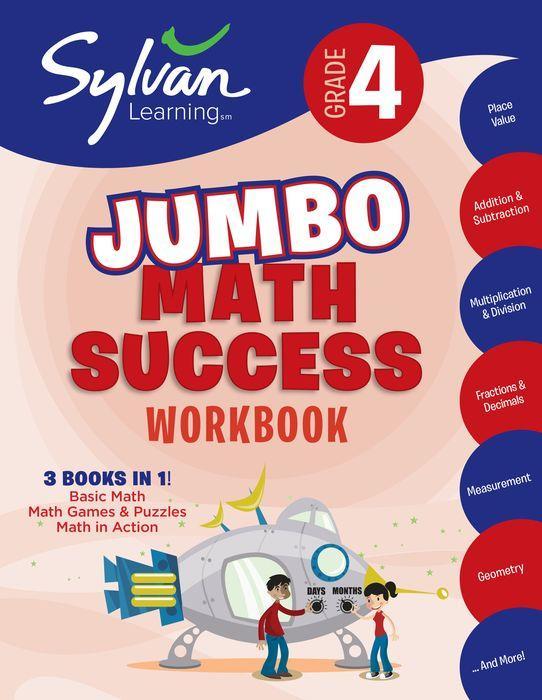 4th Grade Jumbo Math Success Workbook by Sylvan Learning [Trade Paperback] - LV'S Global Media