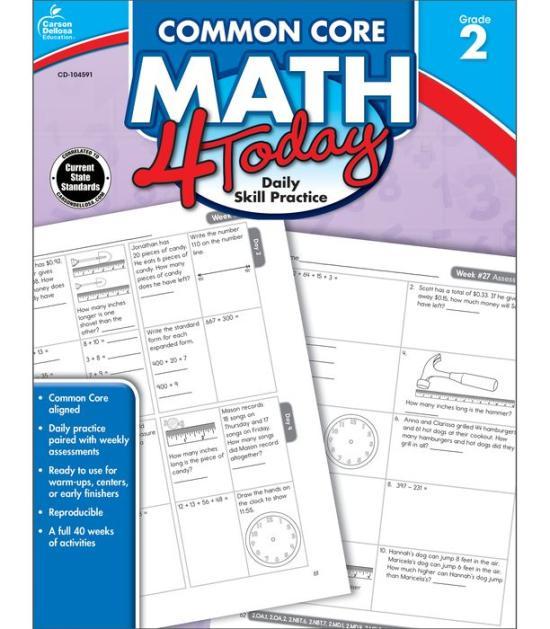 Common Core Math 4 Today, Grade 2 by Erin McCarthy [Trade Paperback] - LV'S Global Media