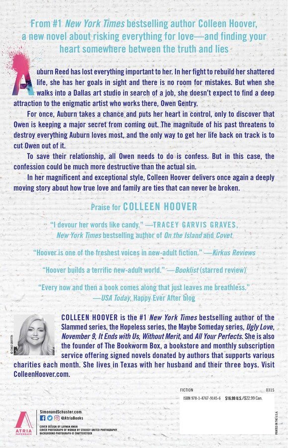 Confess by Colleen Hoover [Paperback] - LV'S Global Media