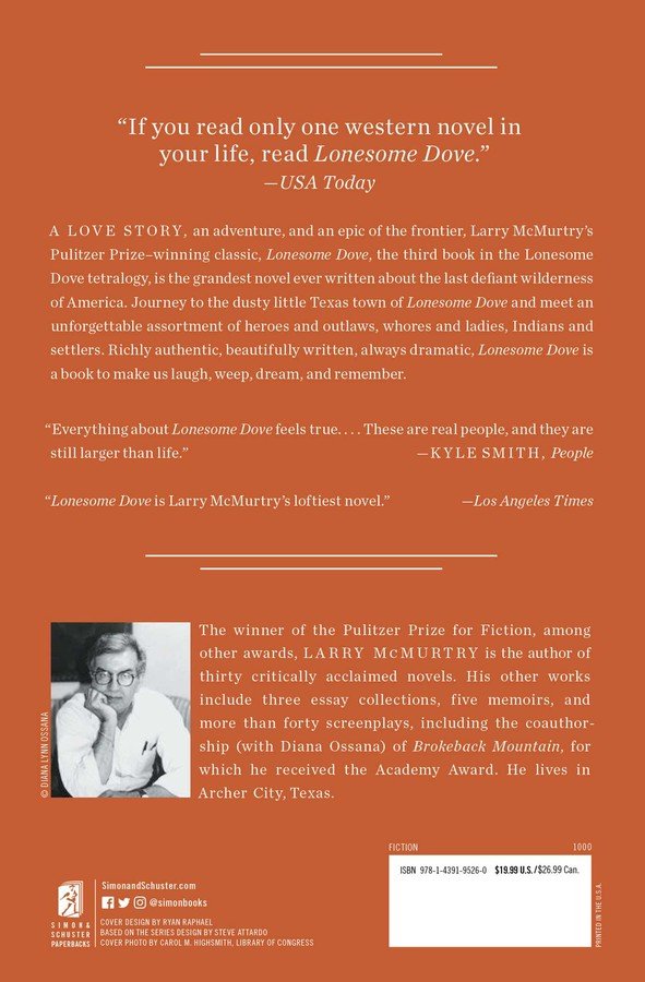 Lonesome Dove (Anniversary) by Larry McMurtry [Paperback] - LV'S Global Media