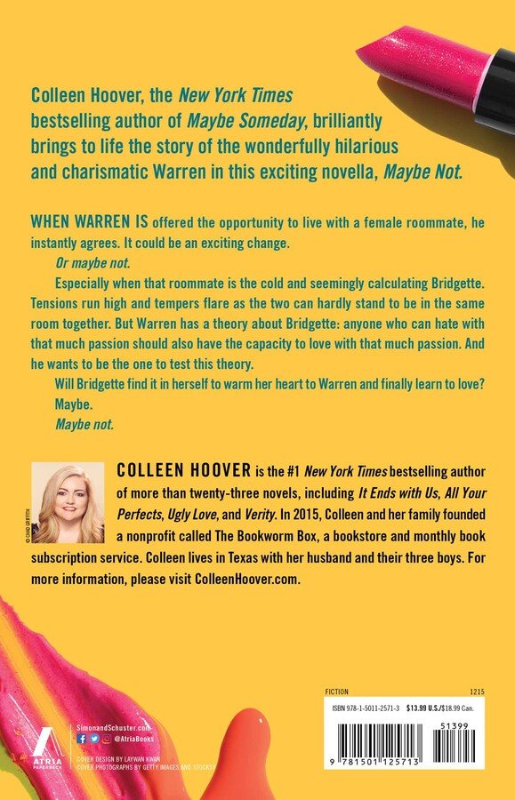 Maybe Not: A Novella (Maybe Someday #2) by Colleen Hoover [Paperback] - LV'S Global Media