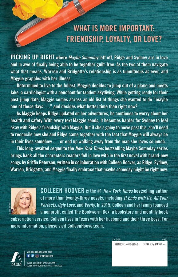 Maybe Now (Maybe Someday #3) by Colleen Hoover [Paperback] - LV'S Global Media