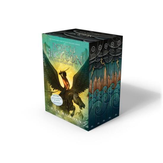 Percy Jackson and the Olympians 5 Book Paperback Boxed Set (new covers w/poster) by Rick Riordan [Paperback] - LV'S Global Media