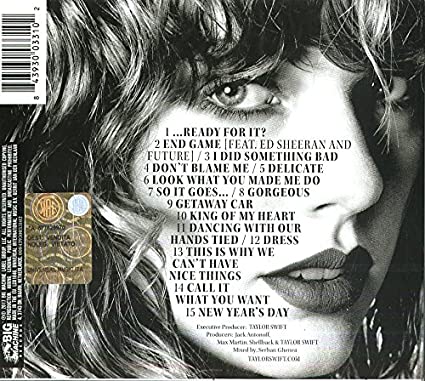 Taylor Swift Reputation (CD) - LV'S Global Media